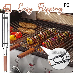 Portable BBQ Grilling Basket Stainless Steel Nonstick Barbecue Grill Basket Tools Mesh  Kitchen Tools kitchen accessories#30